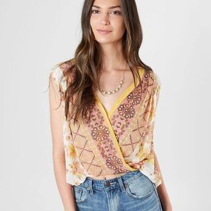 Free People Havana Floral Mesh Muscle Tank Top